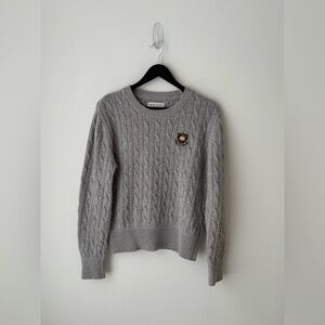 Teenie Weenie Grey Cable Knit Crest Sweater Wool Blend Size 170/92A
